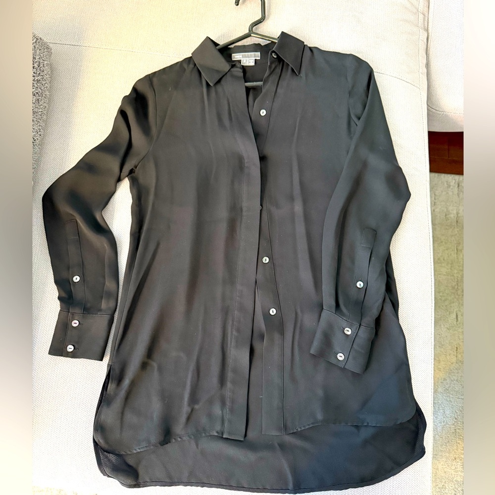 Vince - Slim Fitted Stretch-Silk Blouse